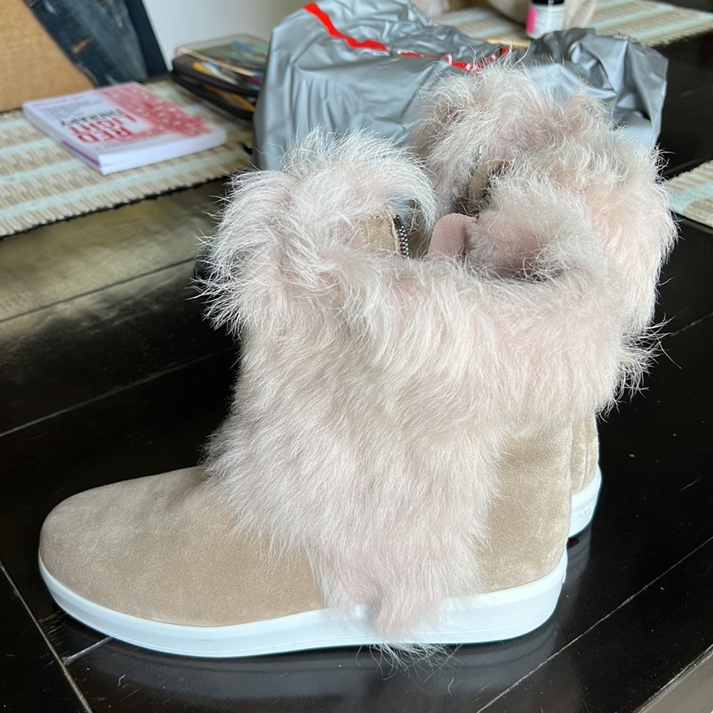 Prada Suede with Shearling Lined and Lamb fur outside boot 40 deserto NWOT